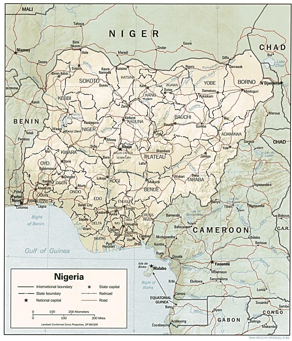 Kort over atlas nigeria