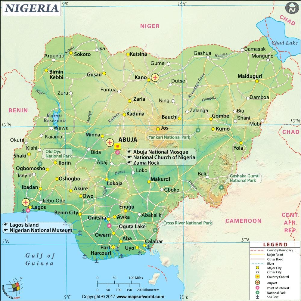 Kort over billede af nigeria