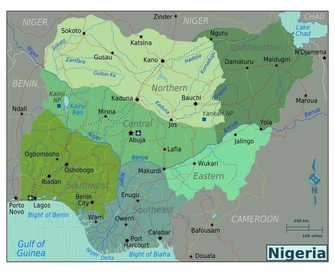 nigeria sydafrika kort