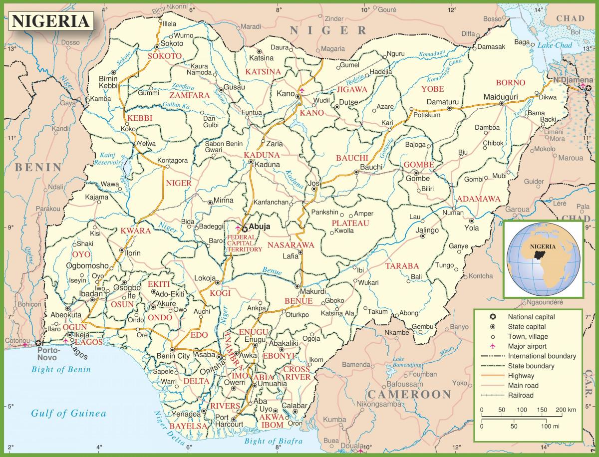 komplet kort over nigeria
