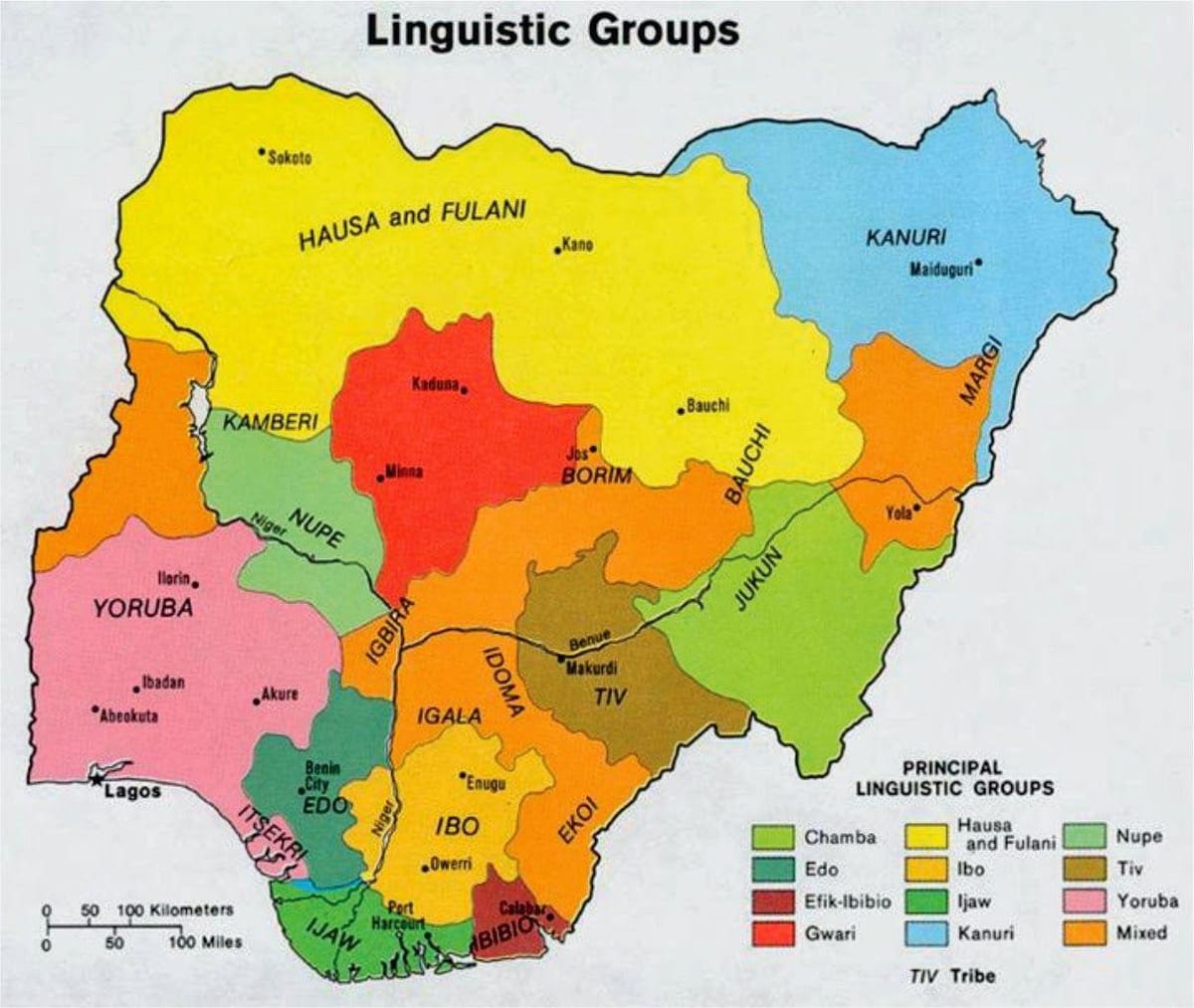 Kort over nigerianske stammer