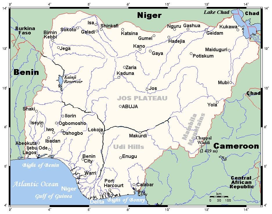 floder i nigeria kort