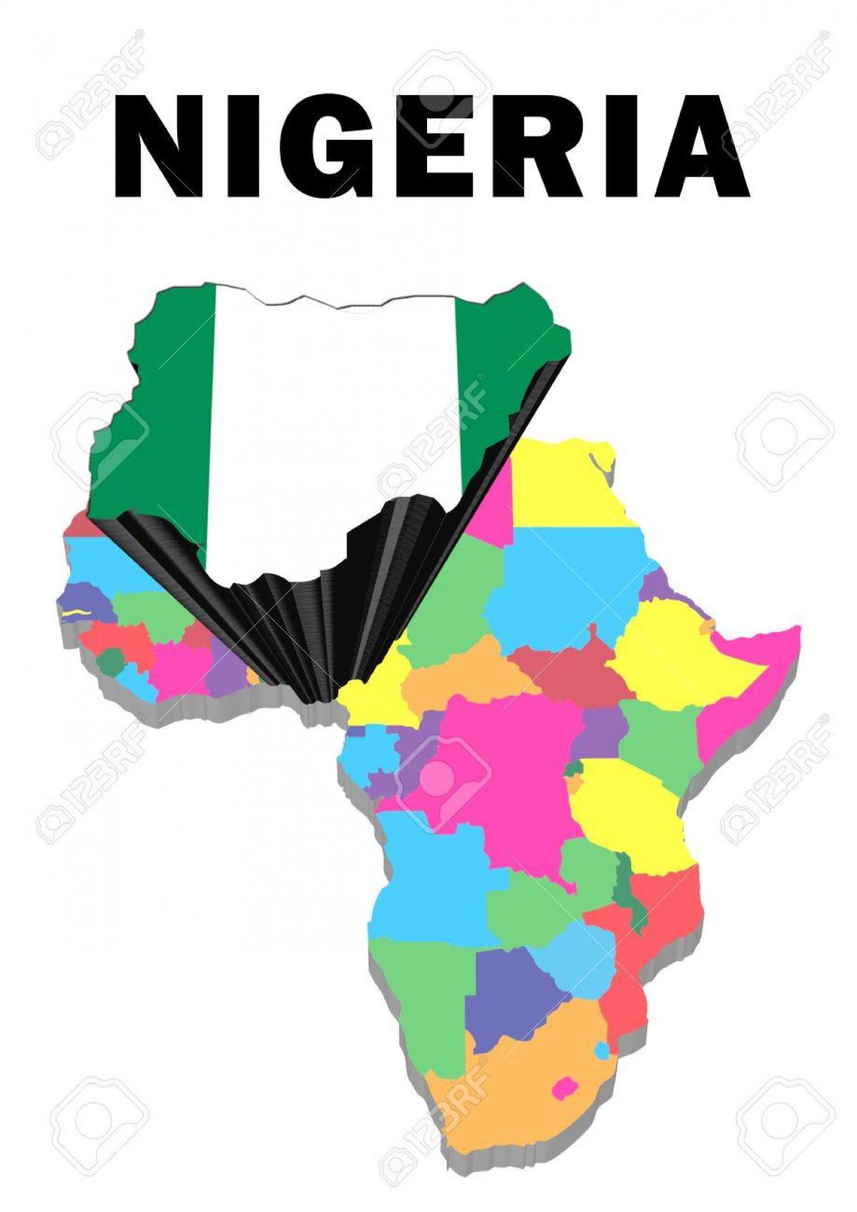 kort over afrika med nigeria fremhævet