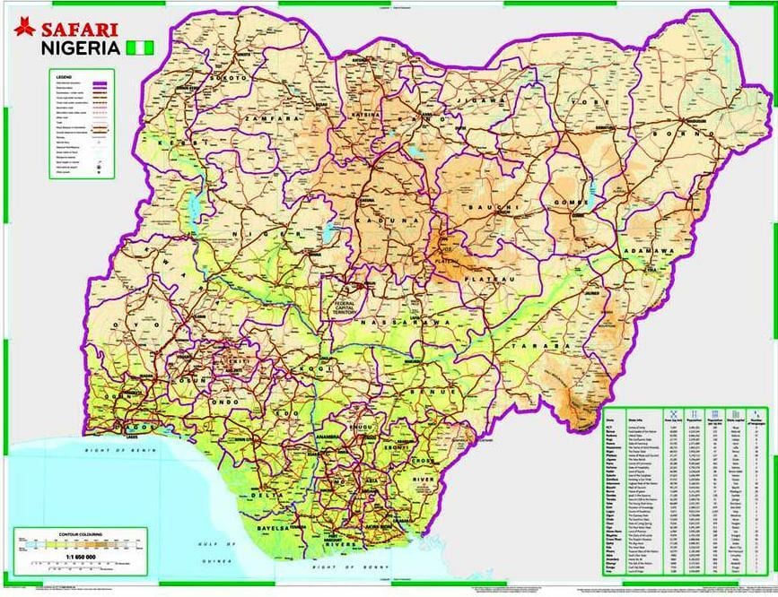 Kort over nigeria road afstand