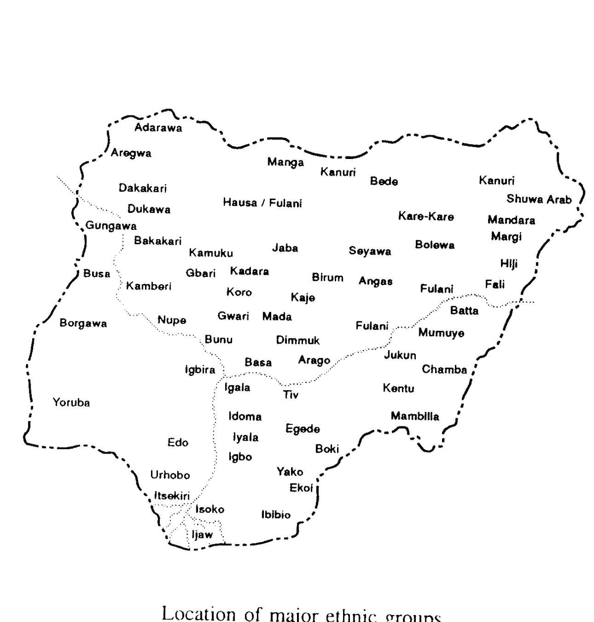 tegn en skitse af nigeria