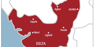 Delta i nigeria kort