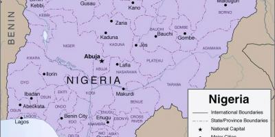 Kort detaljerede nigeria