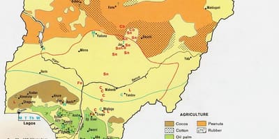 Kort over landbrugs-nigeria
