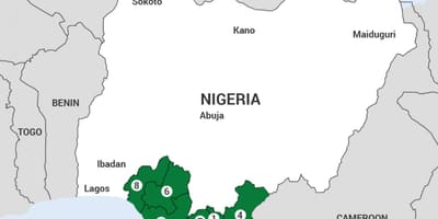Kort fra niger delta kort i nigeria