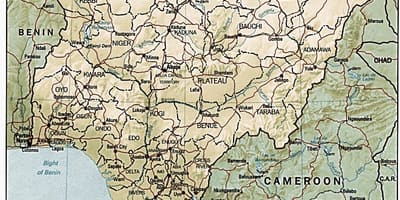 Geografisk kort over nigeria