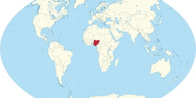 Verden kort, der viser, nigeria