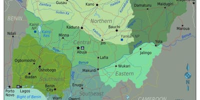 Nigeria regionalt kort