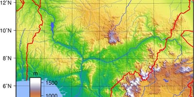 Kort over nigeria topografisk