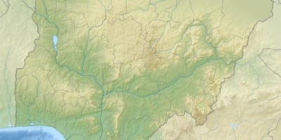Kort over nigeria viser relief