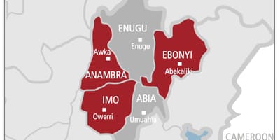 Kort over south east nigeria