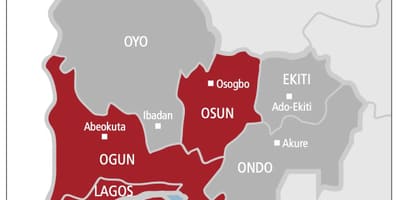 West nigeria kort